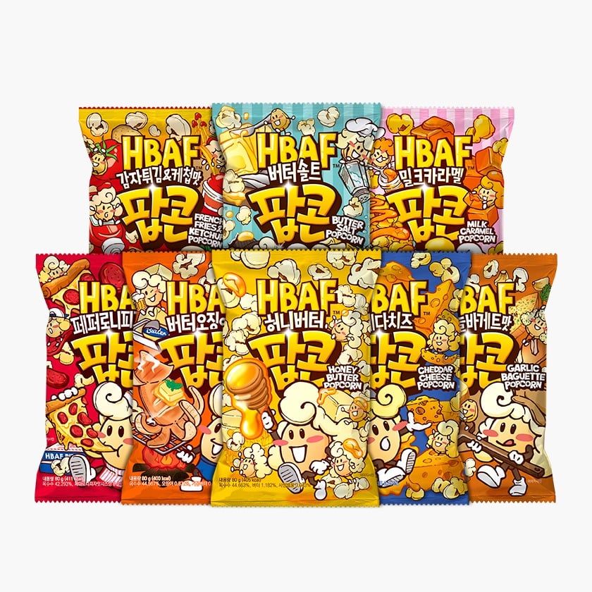 Bộ nếm bỏng ngô HBAF, 8 loại, 1 bộ