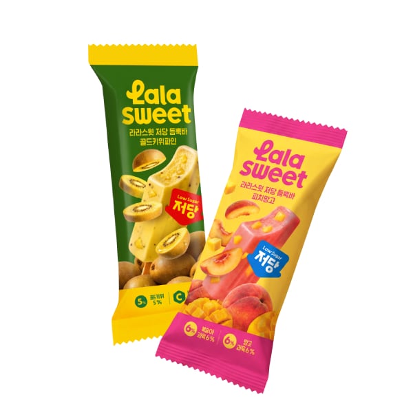 Lara Sweet Low Sugar Gold Kiwi Pine Dump Bar 70ml 12 + Thanh xoài đào đào ít đường 12 miếng 70ml, 1 bộ