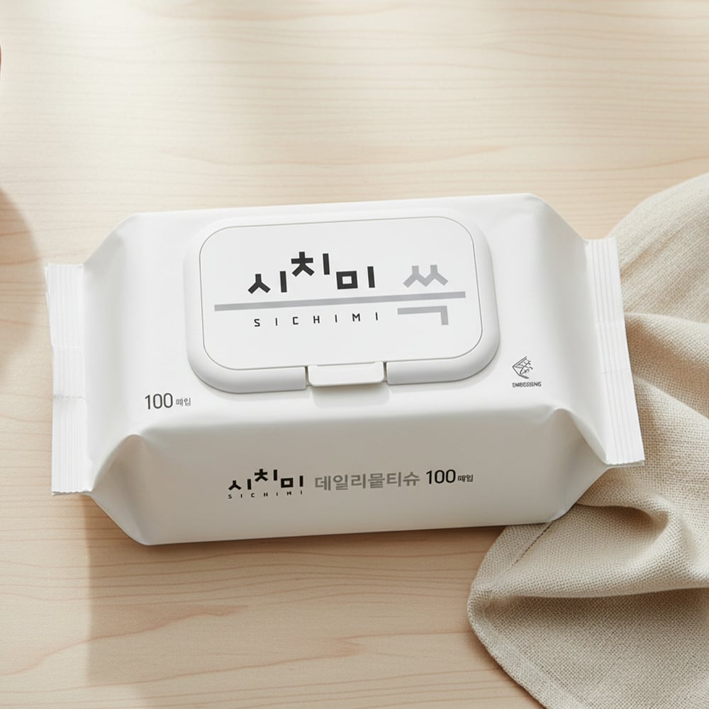 Loại nắp khăn ướt hàng ngày ngu ngốc, 100 tờ, 10 gói
