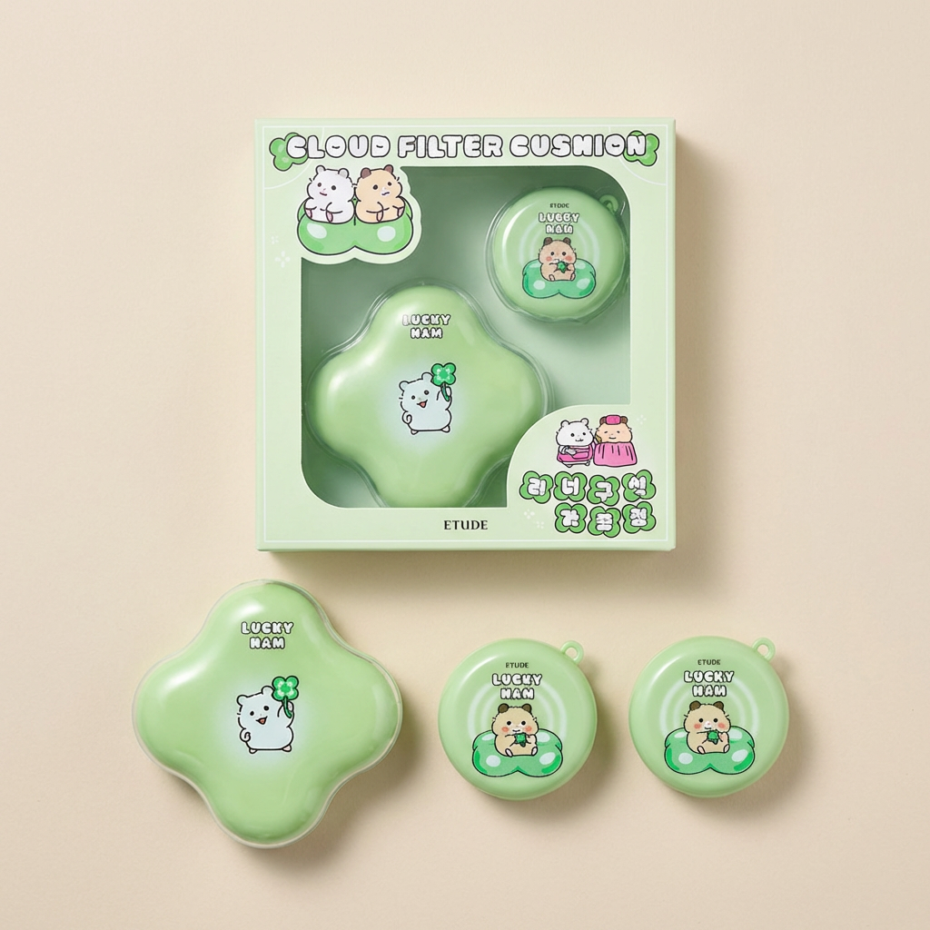 Bộ đặc biệt đệm lọc đám mây Etude Lucky Ham, Ngà, 1 miếng